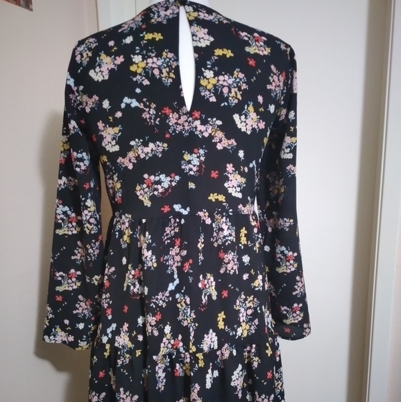 Sale! ASOS DESIGN Black Smock Mini Floral Dress 4 - Picture 4 of 7